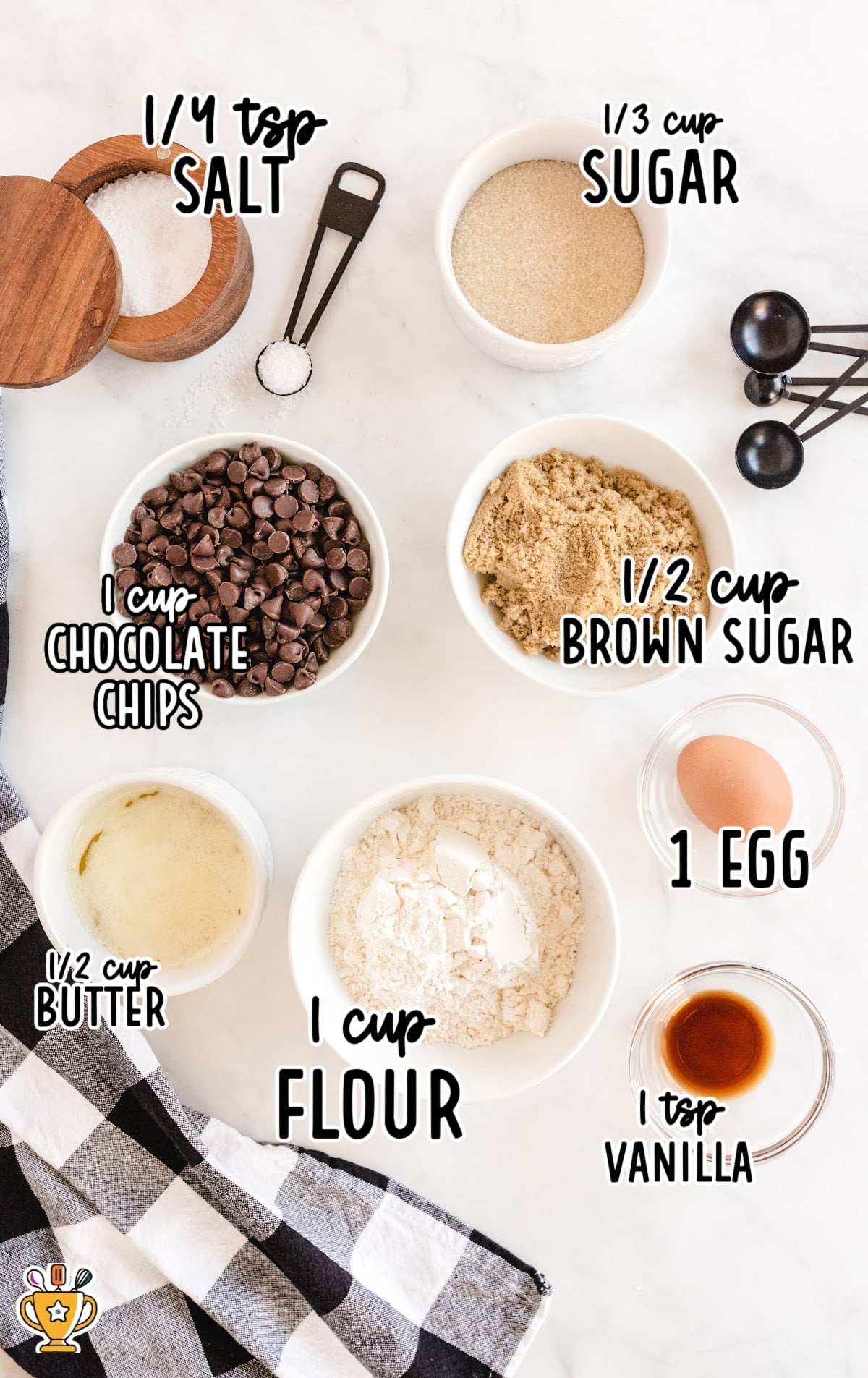 ingredients for making Blondies