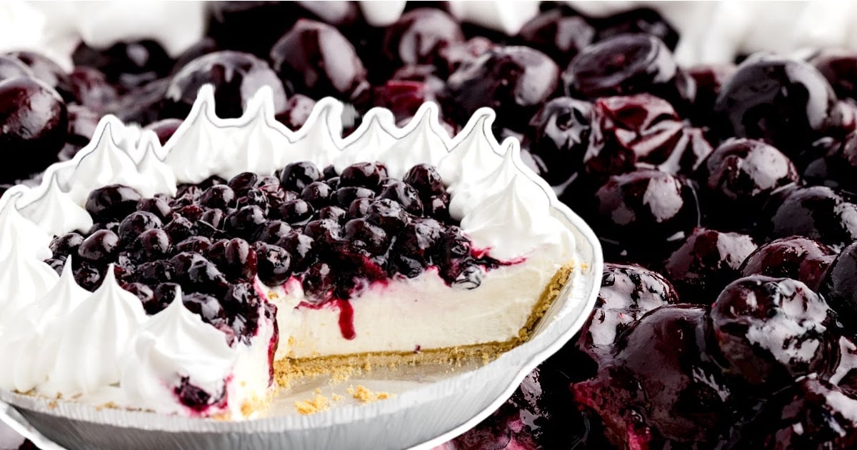 a Blueberry Cream Cheese Pie in aluminium foil