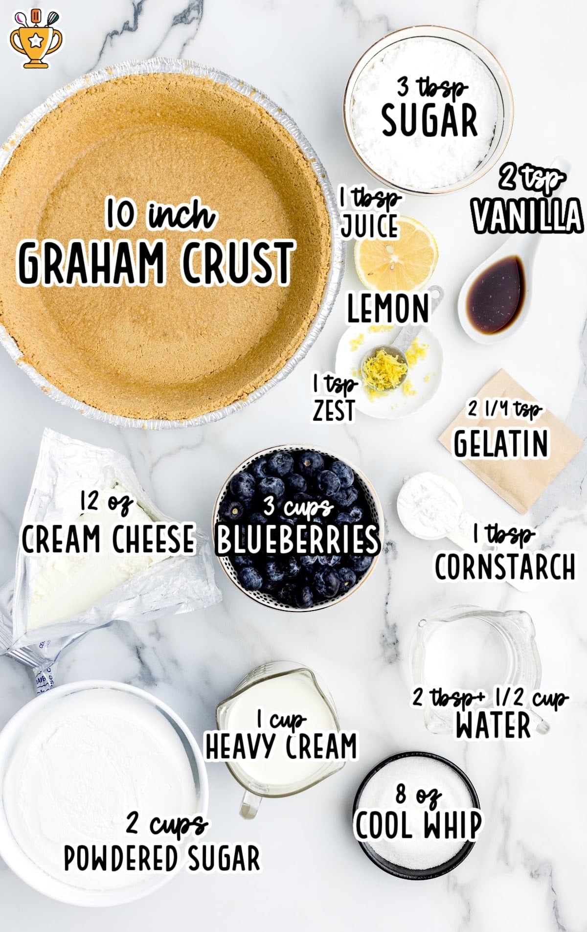 ingredients for making Blueberry Cream Cheese Pie