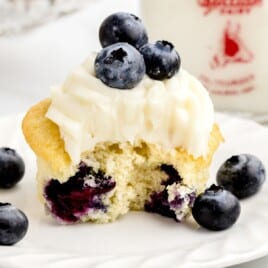 Blueberry Cupcake with a bite on it