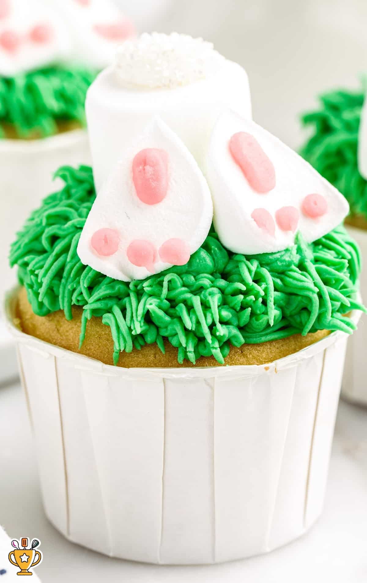 a Bunny Butt Cupcake