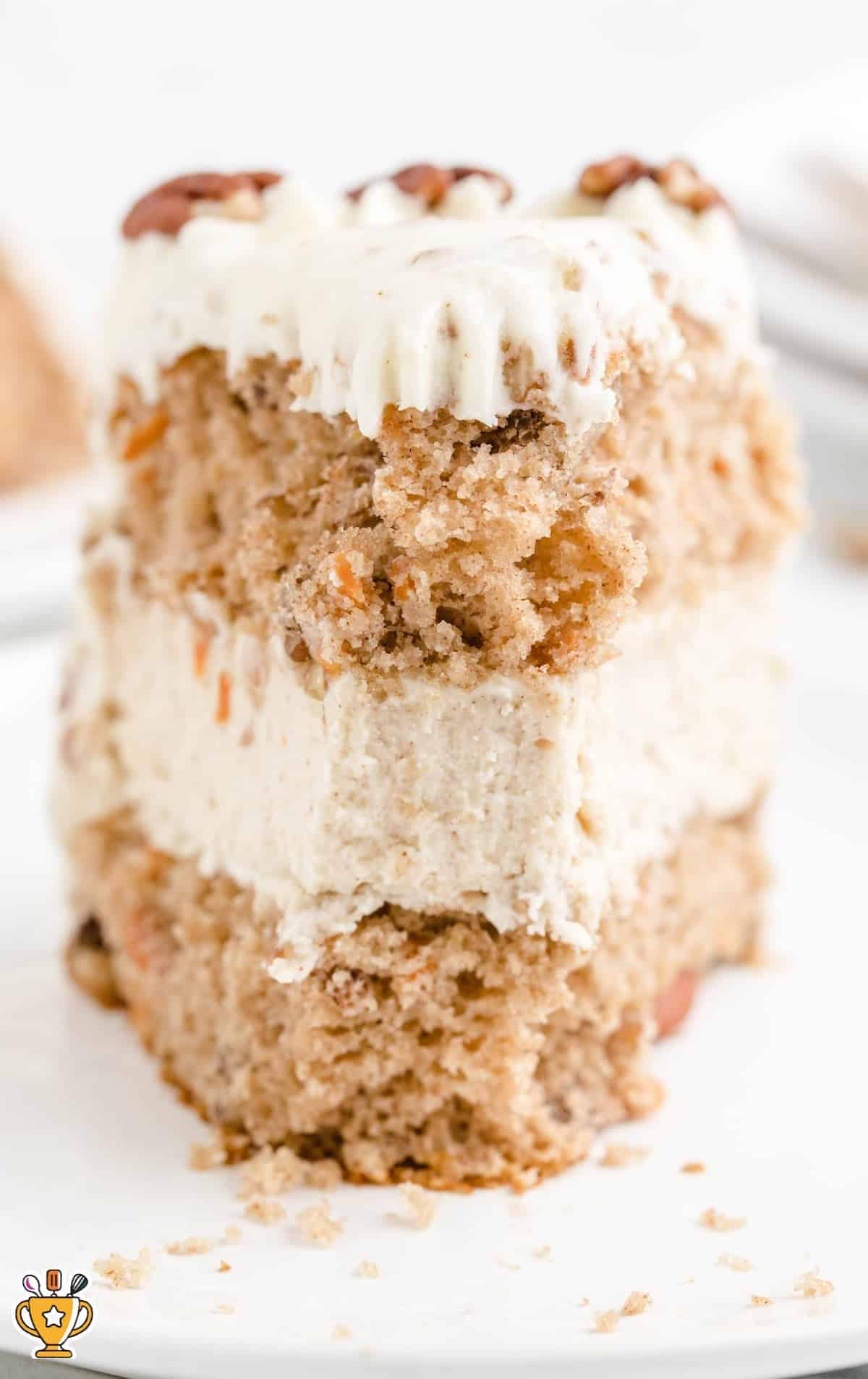 a piece of Carrot Cake Cheesecake