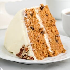 a piece of Carrot Cake on a plate