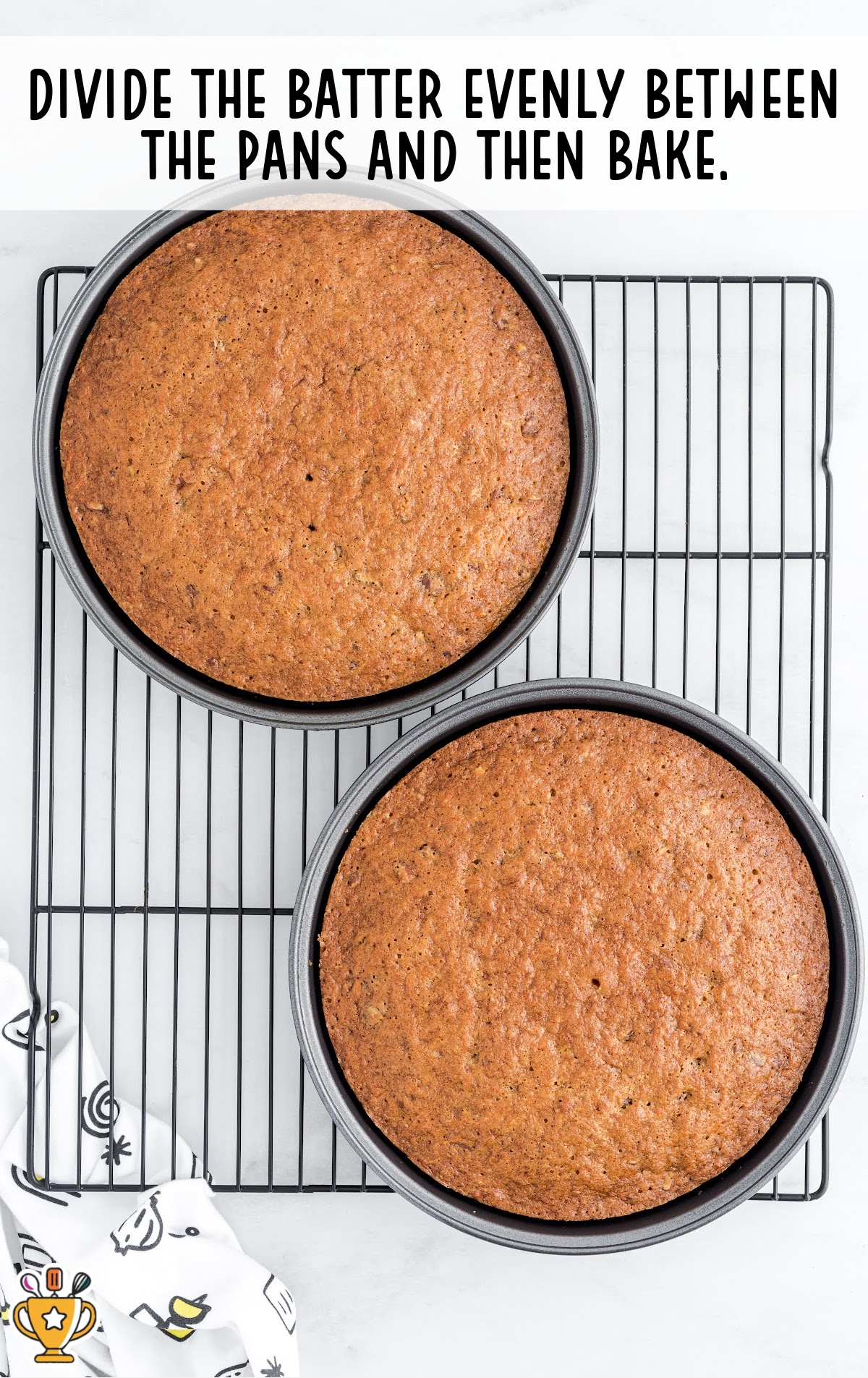 baked Carrot Cake in two baking pans