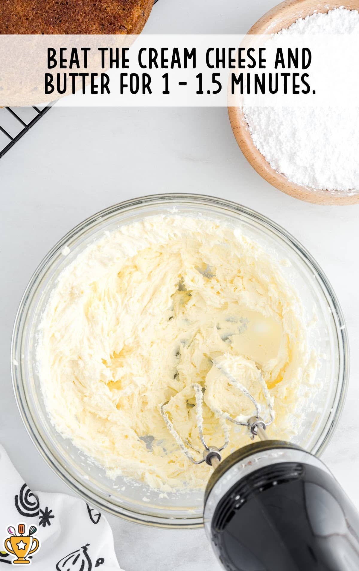cream cheese and butter in a bowl