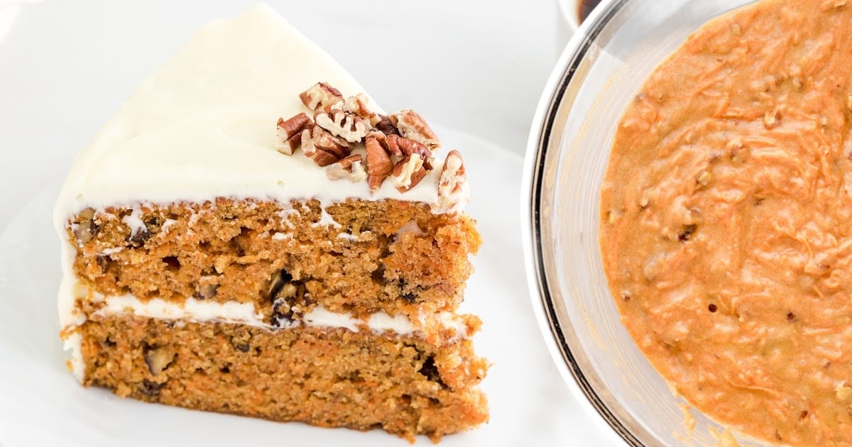a piece of Carrot Cake on a plate