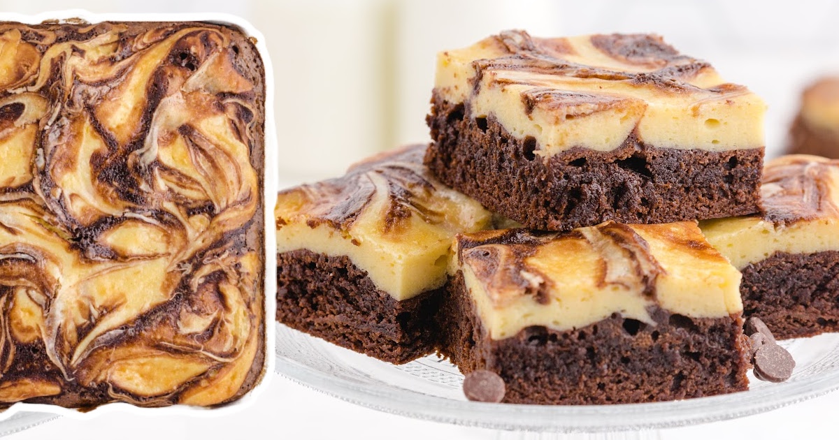 a plate full of Cheesecake Brownies
