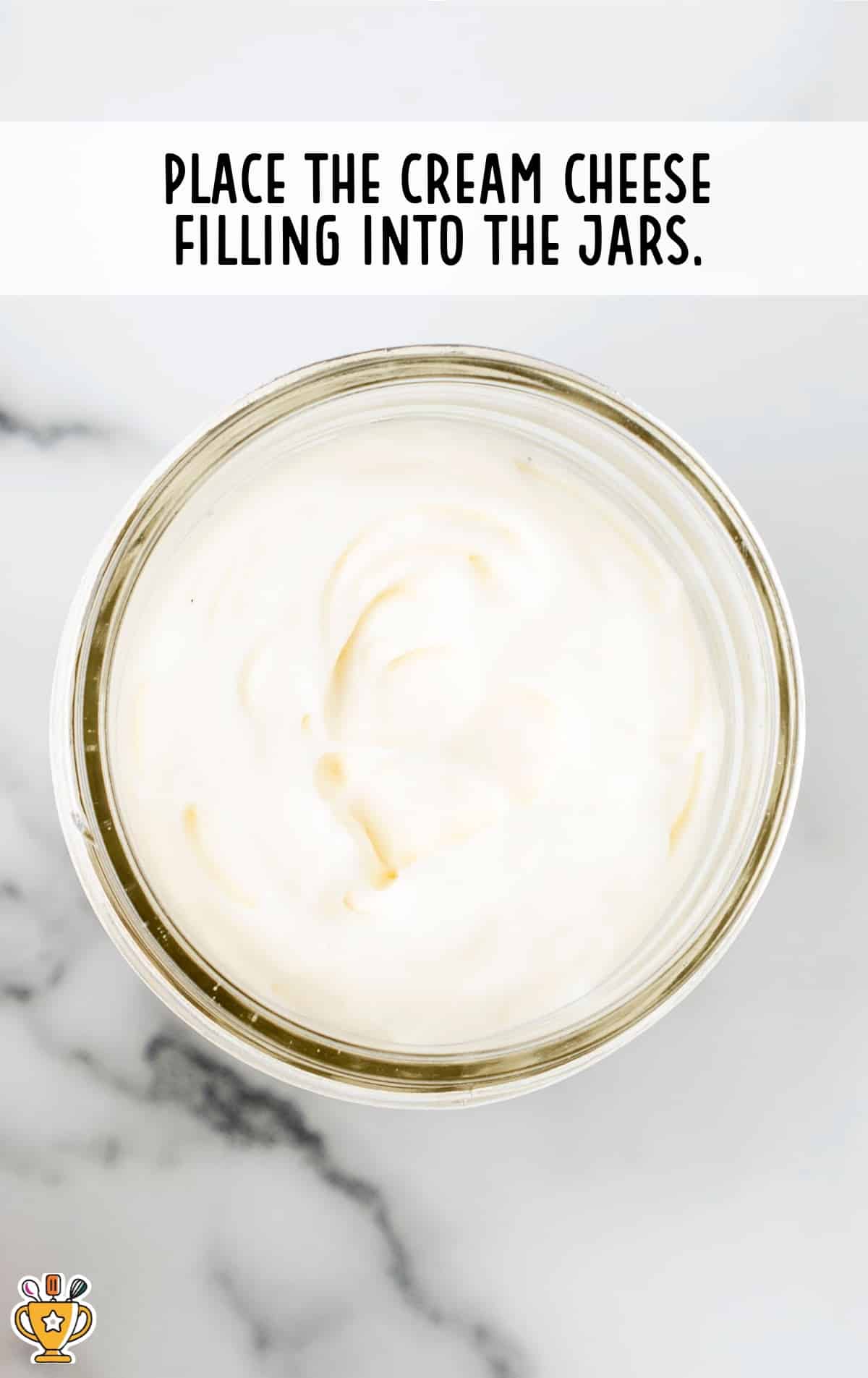 cream cheese filling in the jars