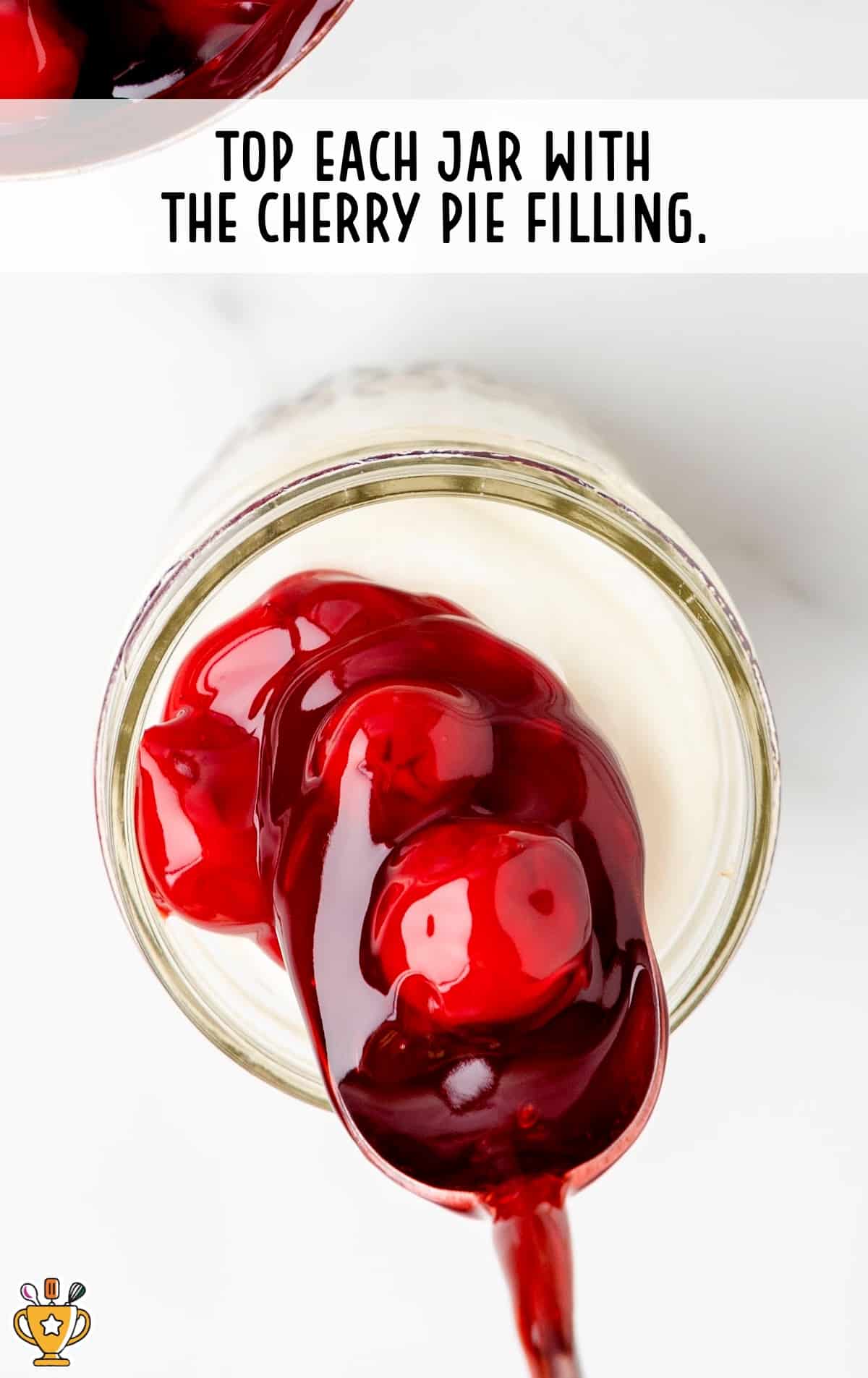cherry pie filling in a jar