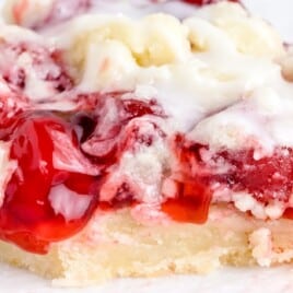 a close up photo of Cherry Pie Bars