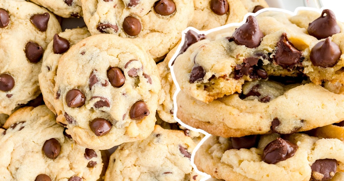 a bunch of chocolate chip pudding cookies