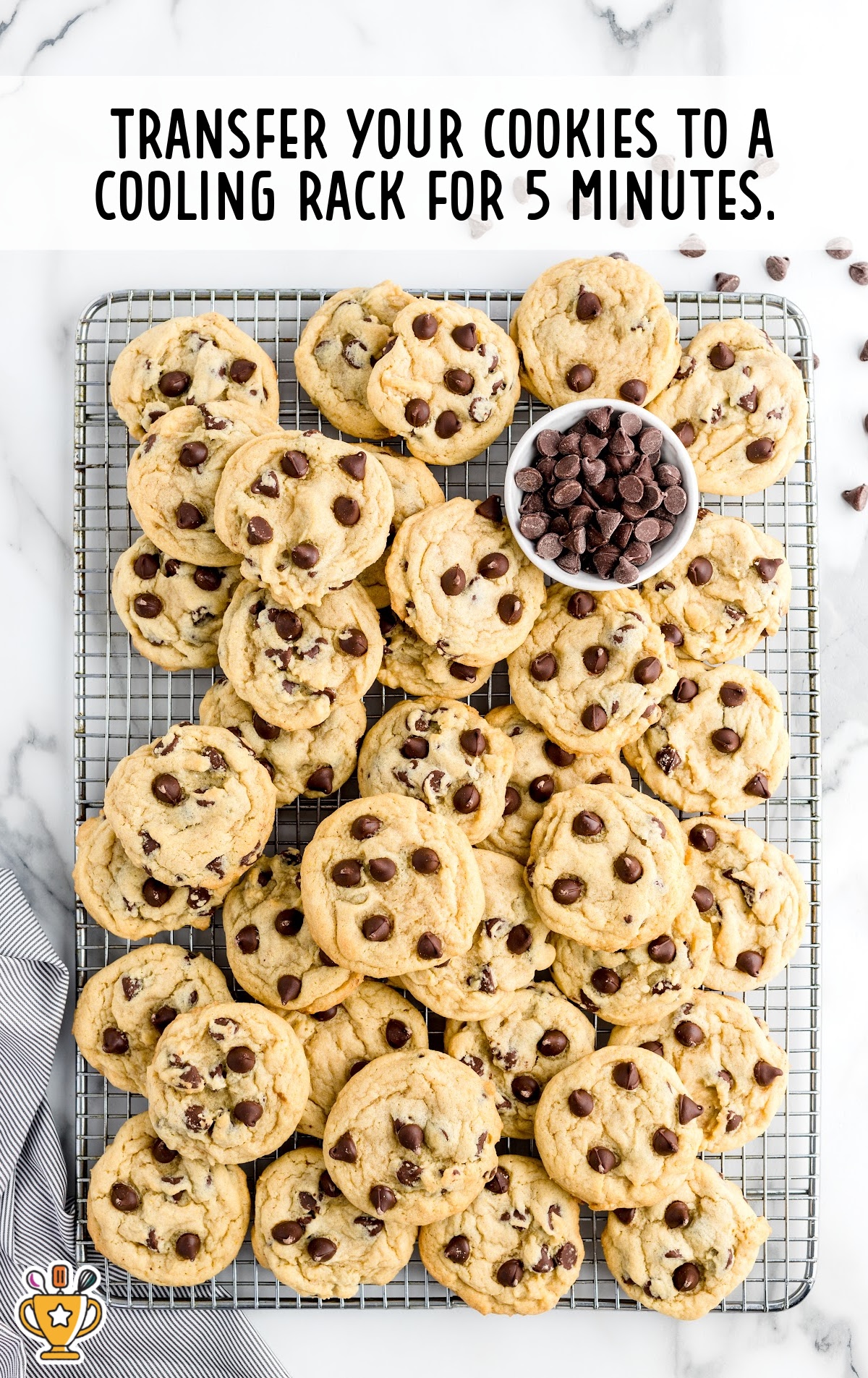 chocolate chip pudding cookies on a cooling rack
