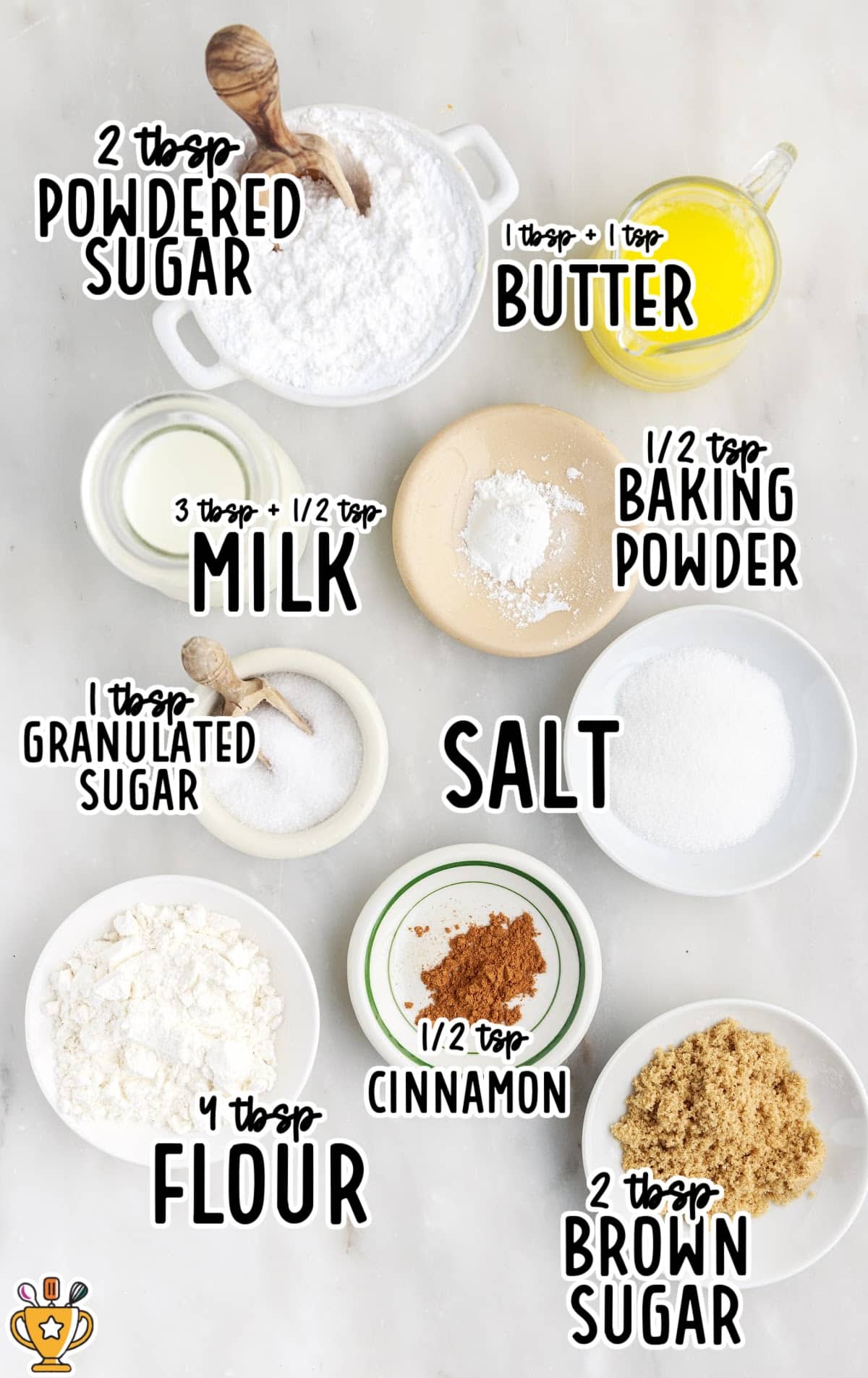 ingredients for making Coffee Cake in a Mug