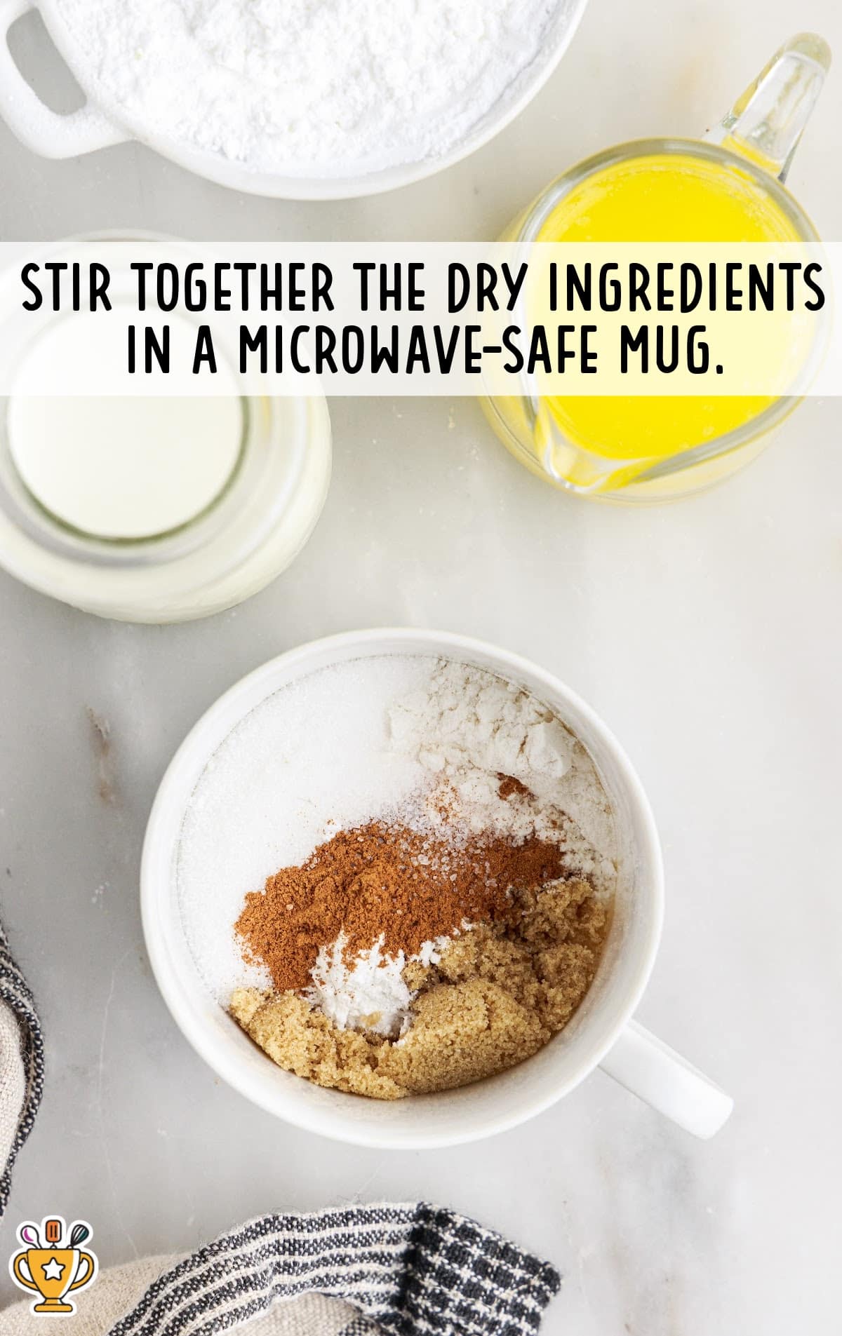 dry ingredients added in a mug