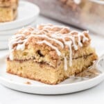 a piece of Coffee Cake on a plate with a fork
