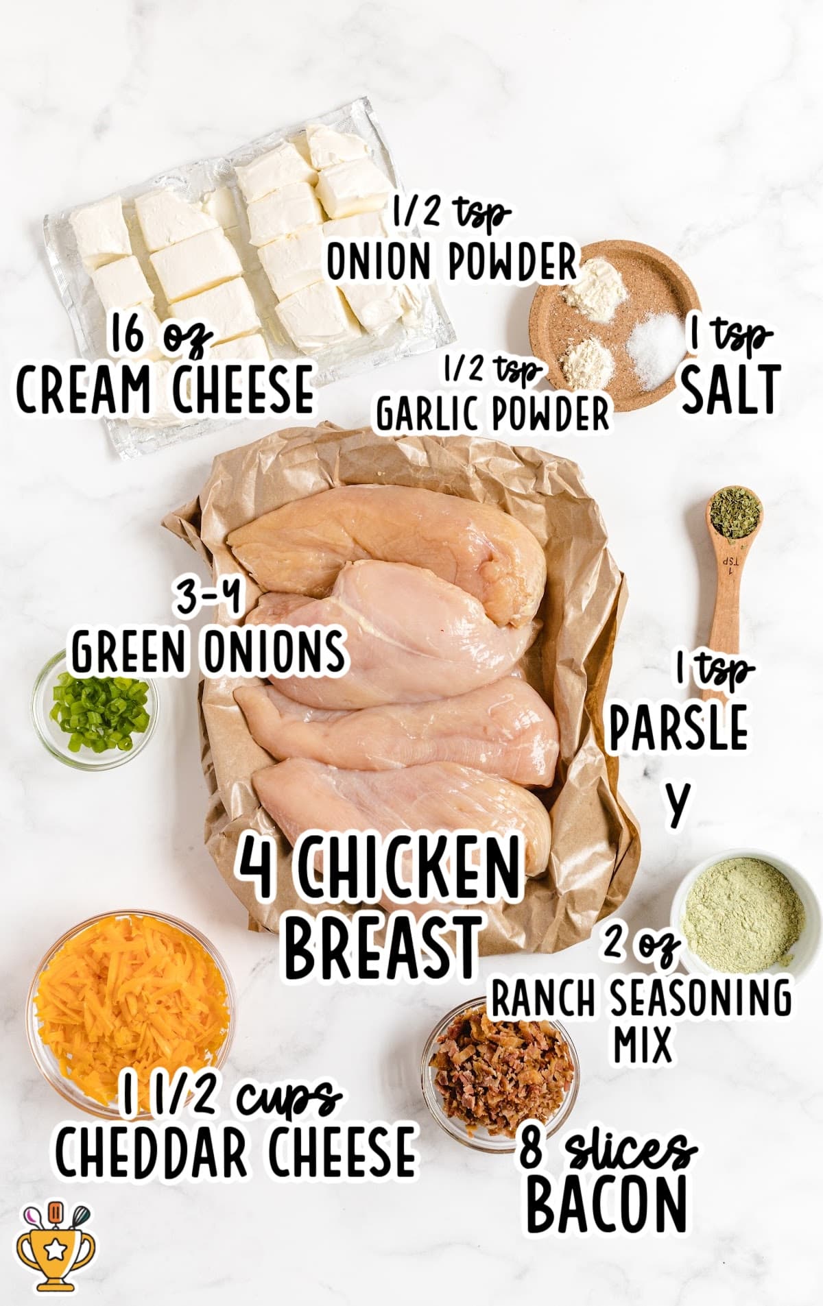 ingredients for making Crockpot Crack Chicken