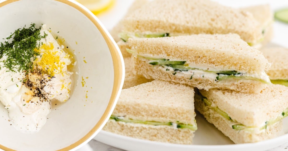 Cucumber Sandwiches on a plate