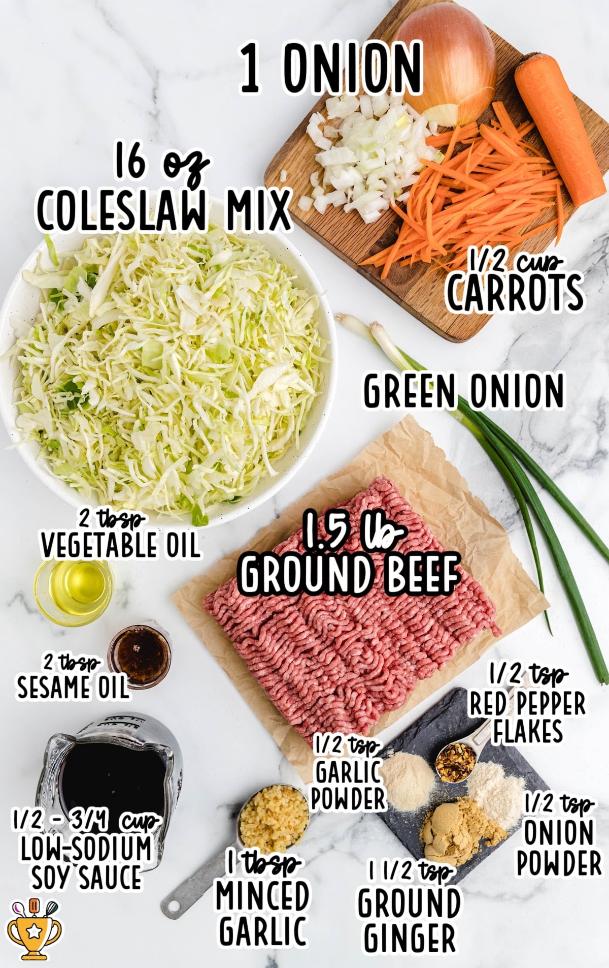 ingredients for making Egg Roll in A Bowl
