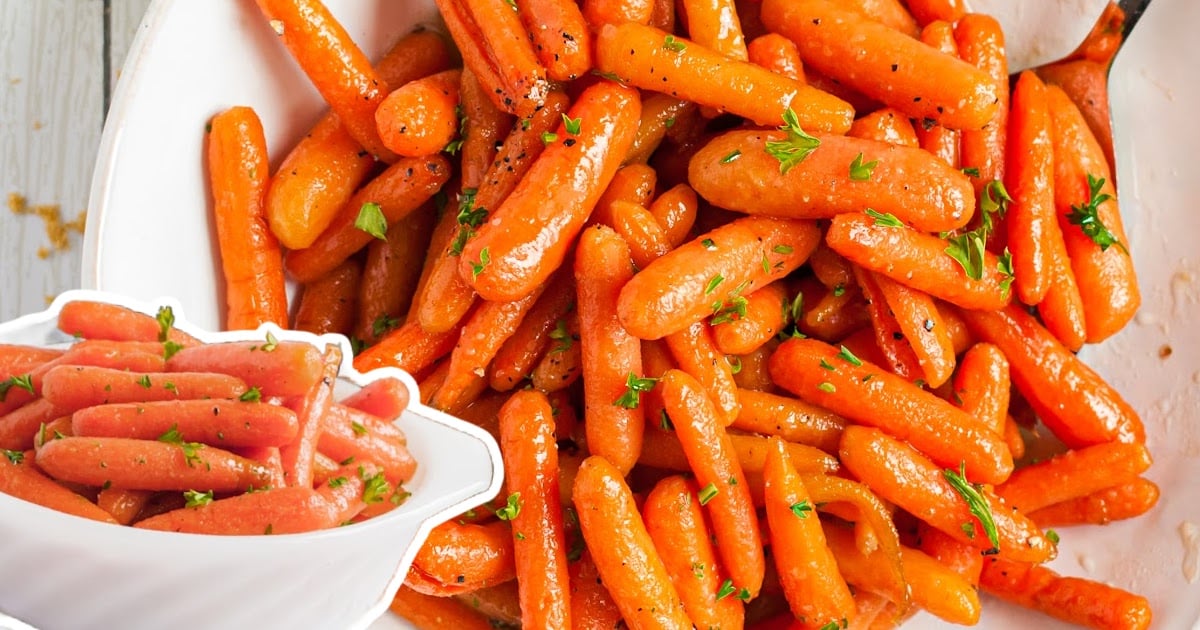 Glazed Carrots on a plate and in a bowl