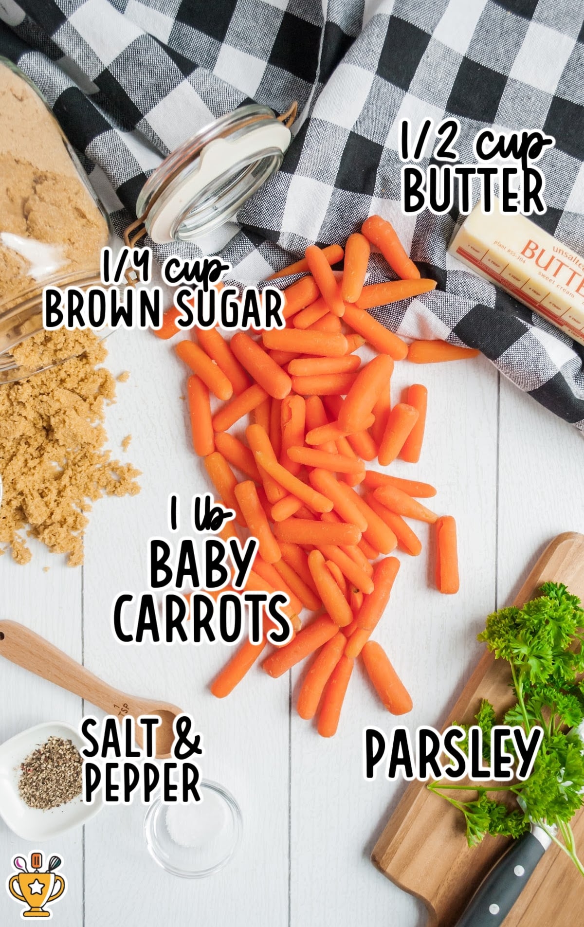 ingredients for making Glazed Carrots