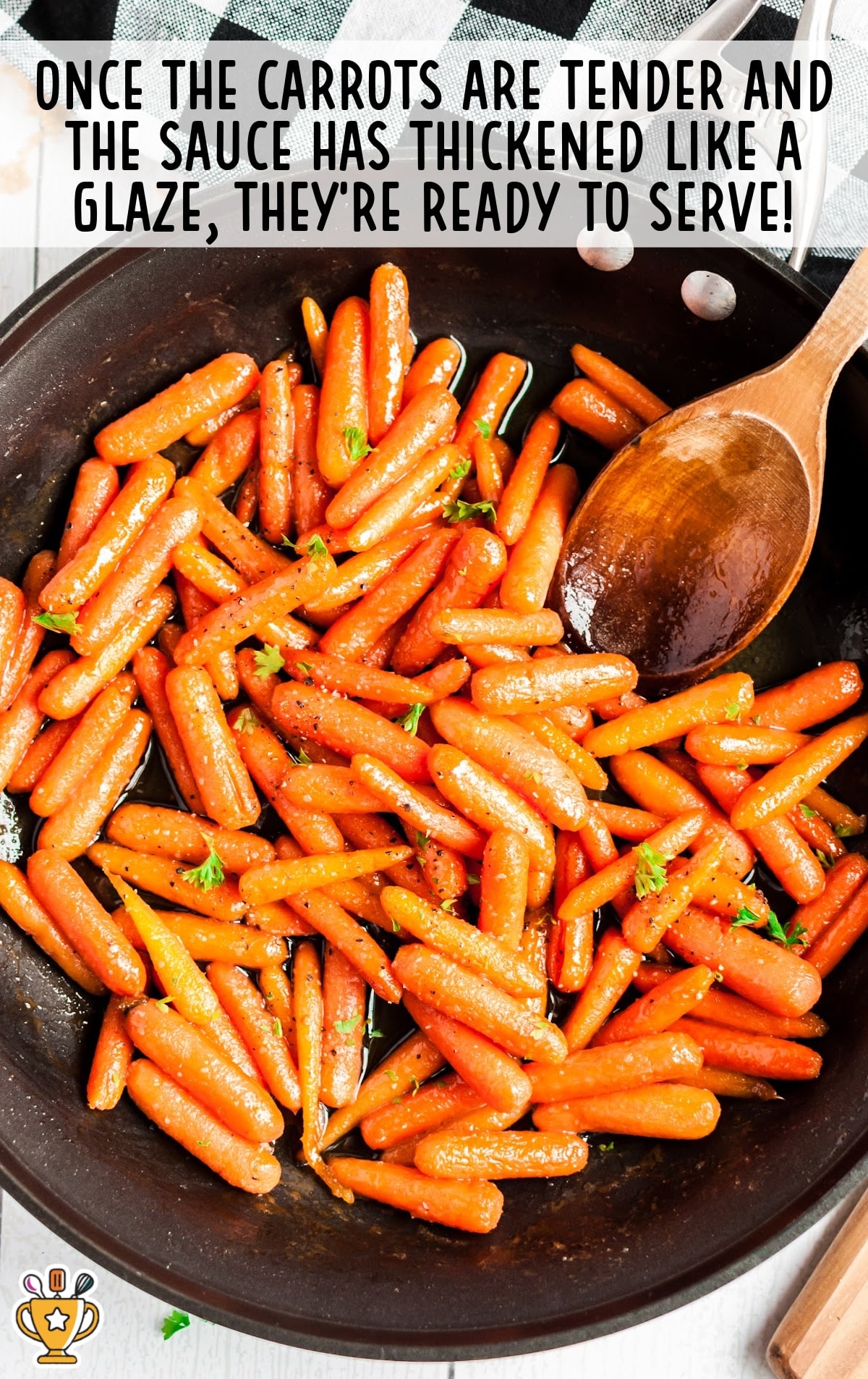 Glazed Carrots in a frying pan