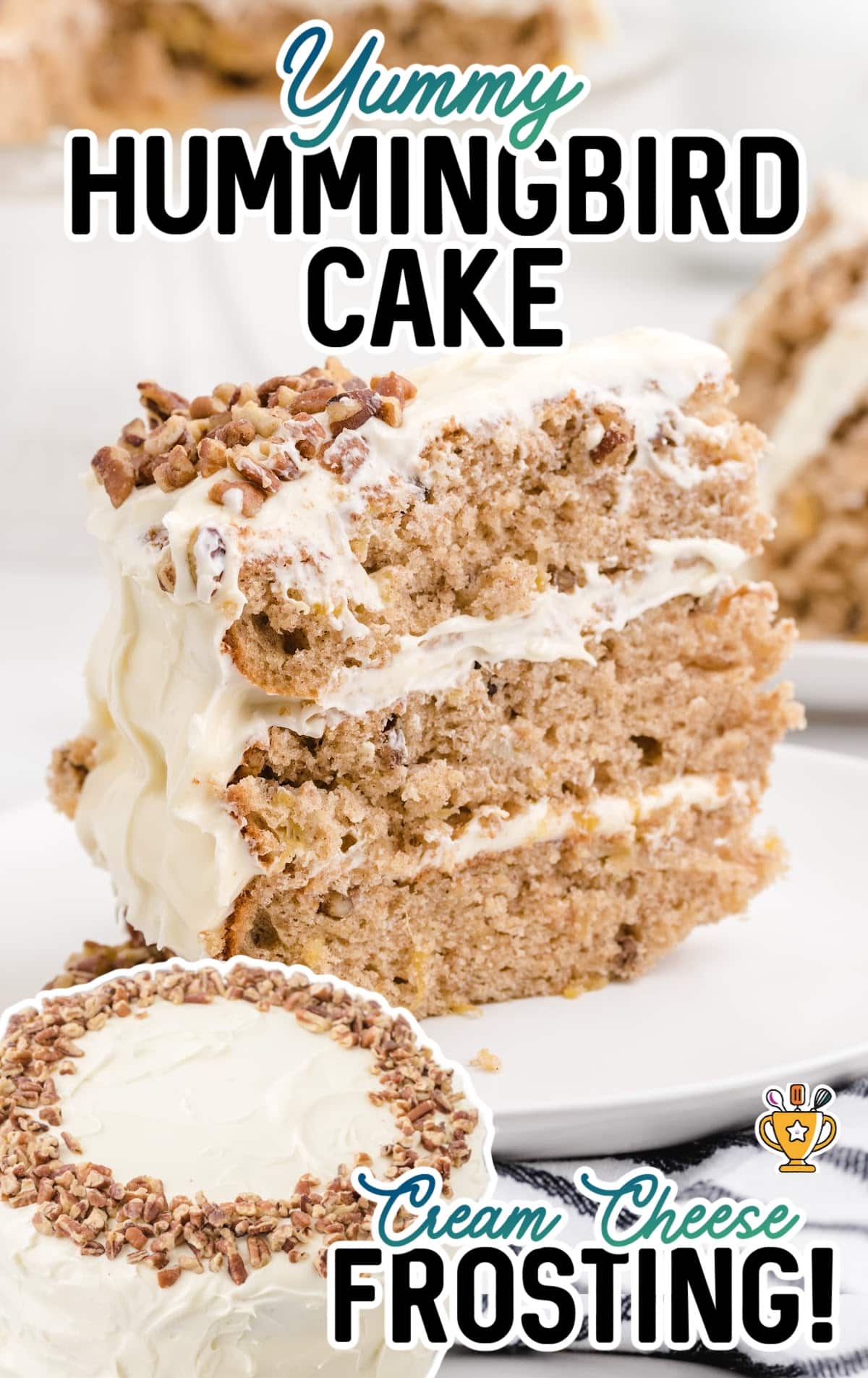 a piece of Hummingbird Cake on a plate