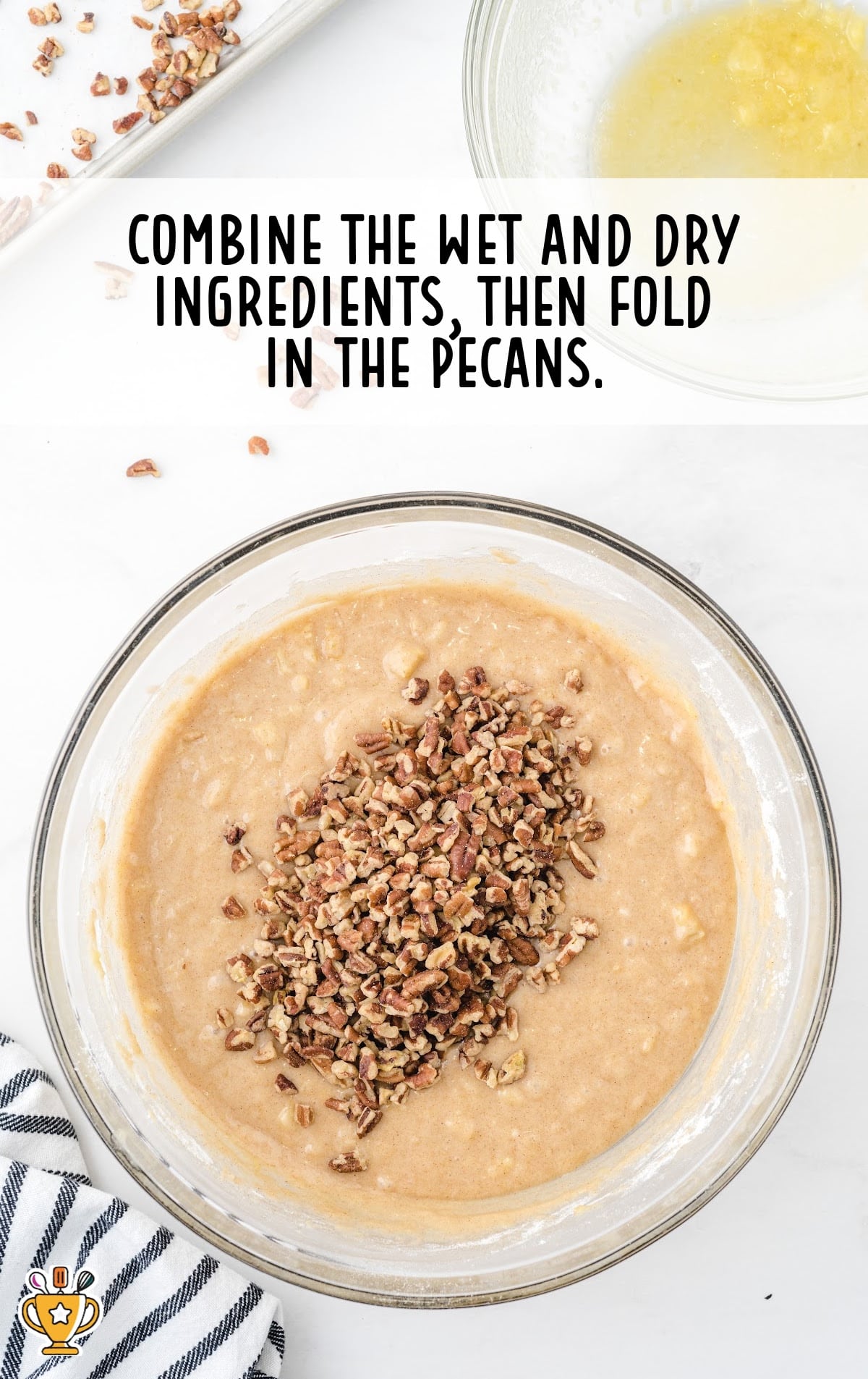 wet and dry ingredients combined in a bowl