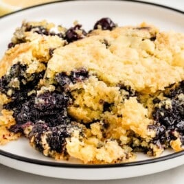 Lemon Blueberry Cobbler on a plate