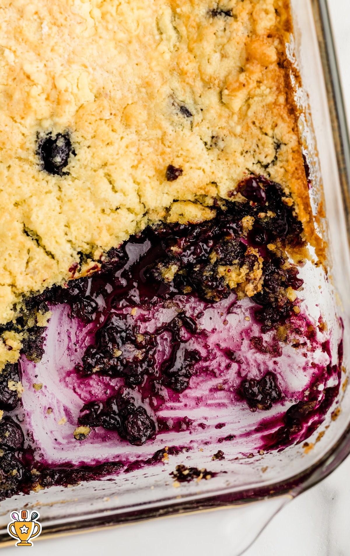 Lemon Blueberry Cobbler in a baking dish