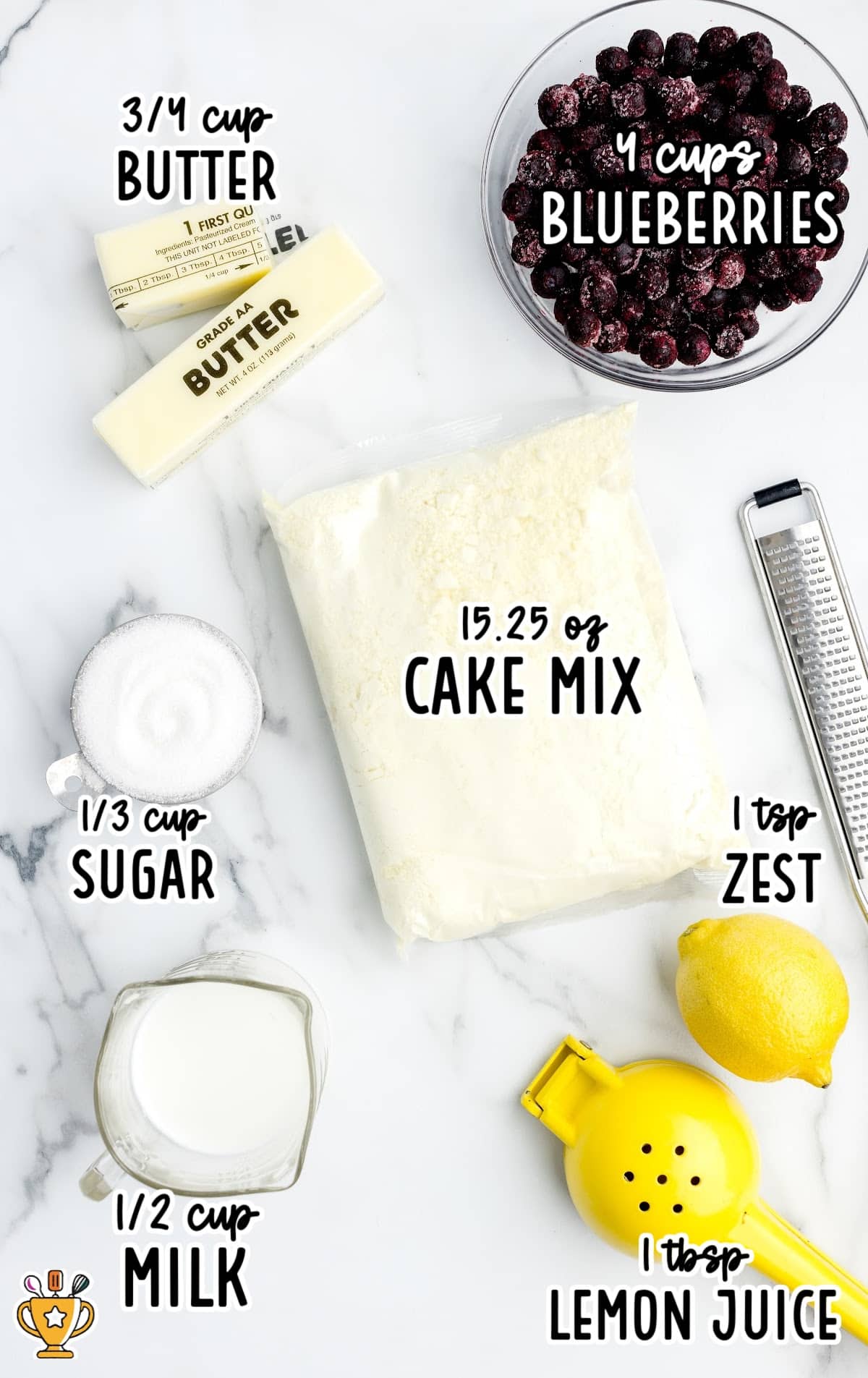 ingredients for making Lemon Blueberry Cobbler