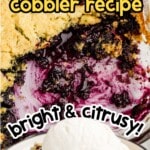 Lemon Blueberry Cobbler on a plate
