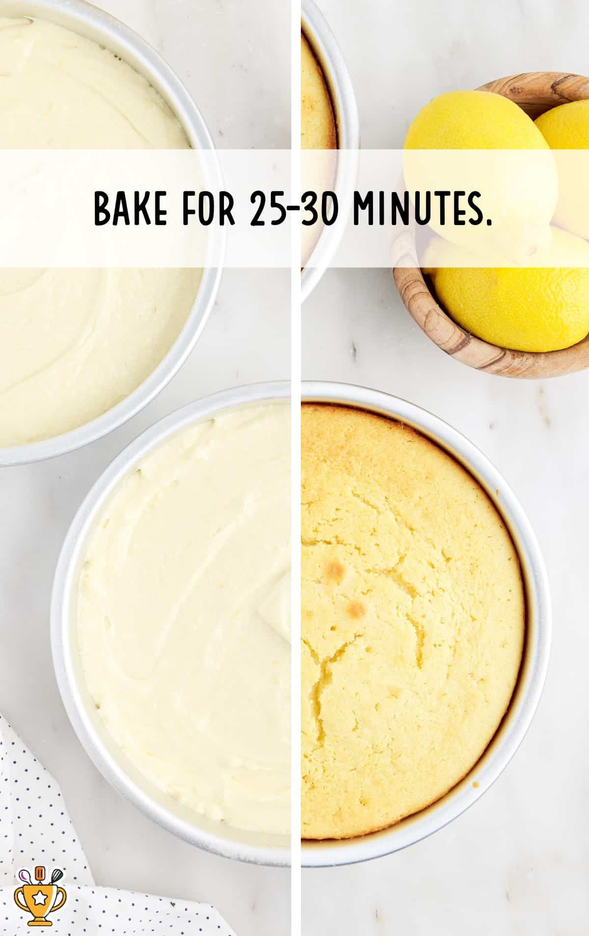 half baked and unbaked Lemon Cake