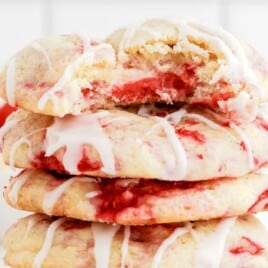 a stack of Lemon Raspberry Cookies