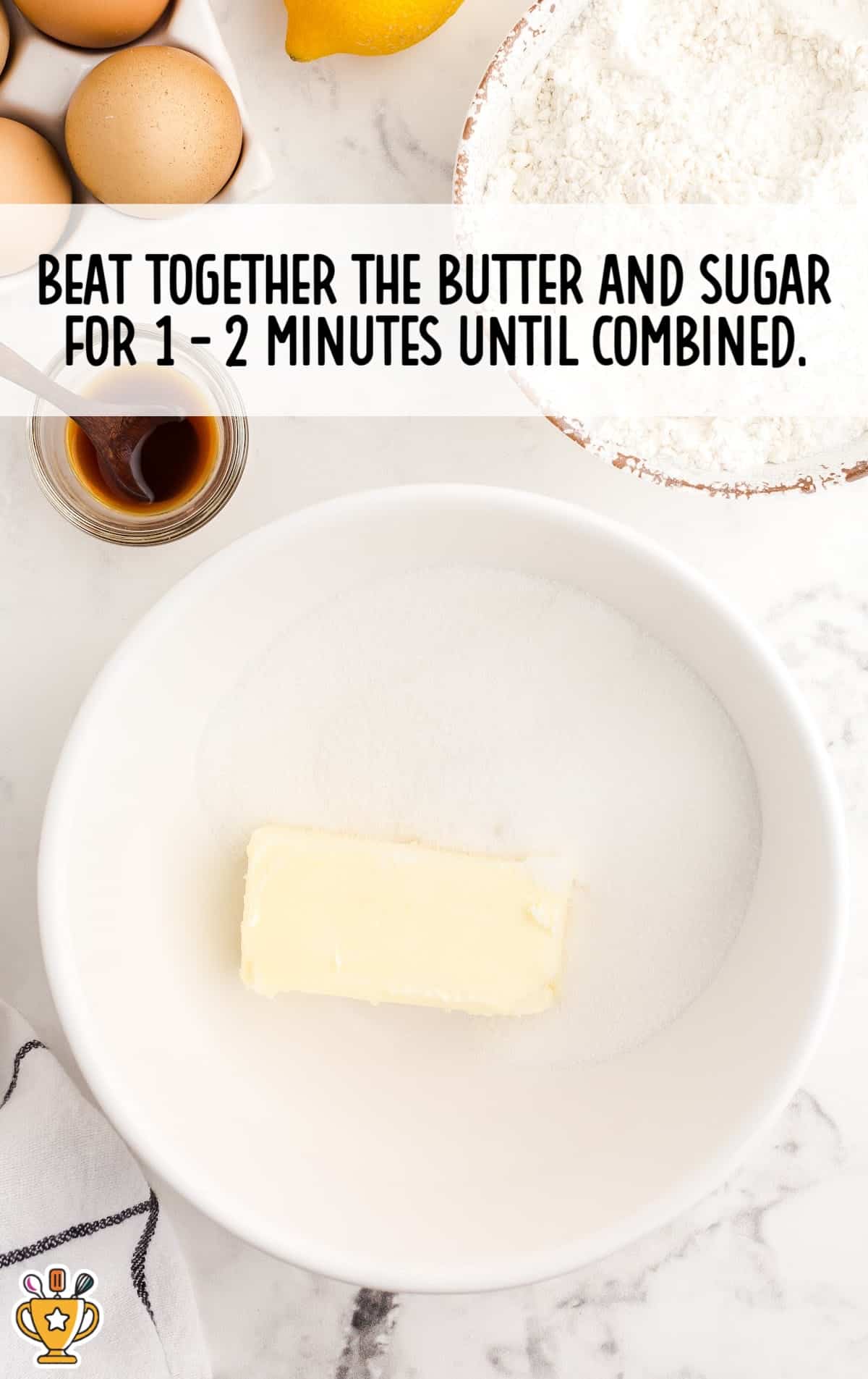 butter and sugar in a bowl