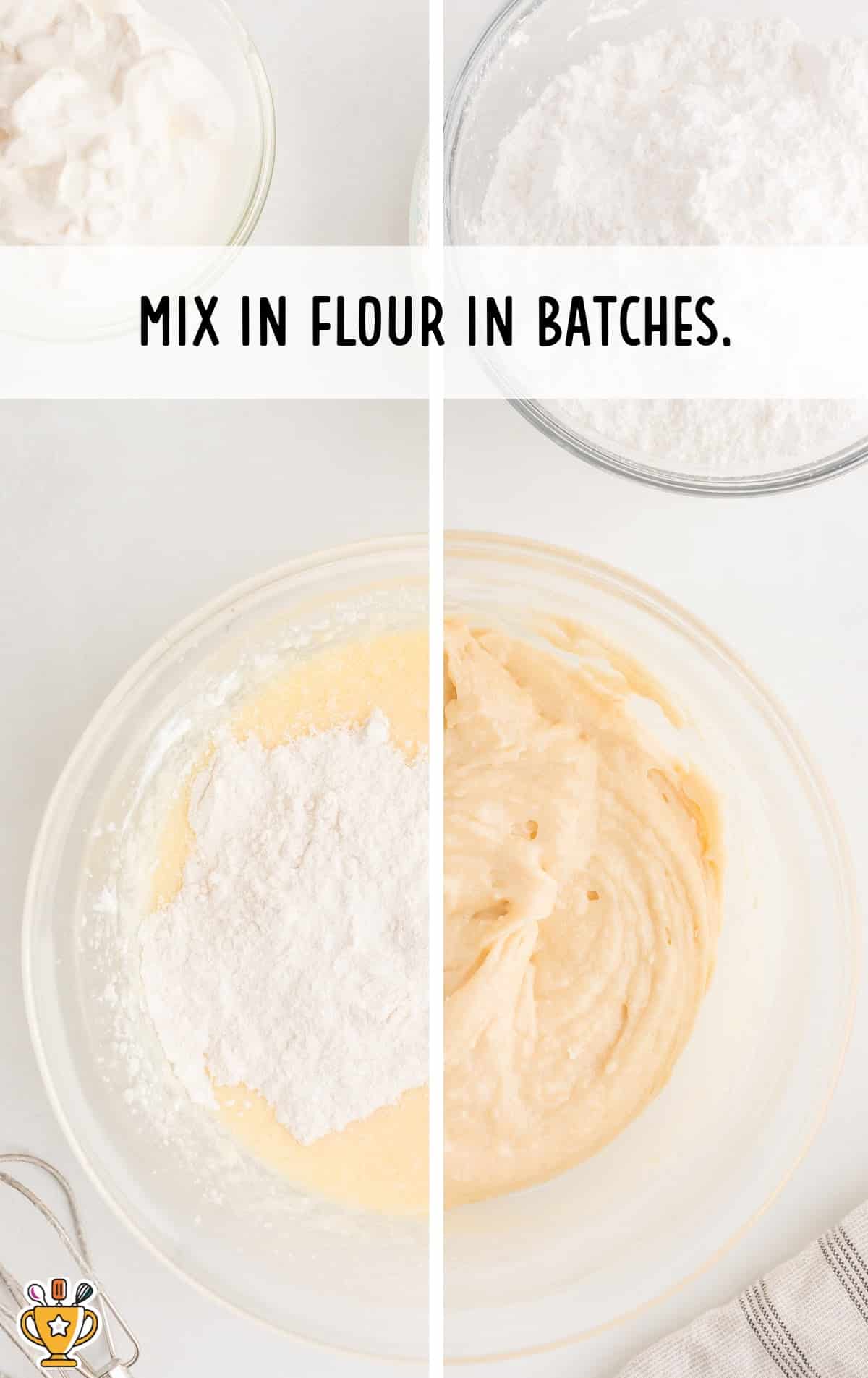 flour added in a bowl