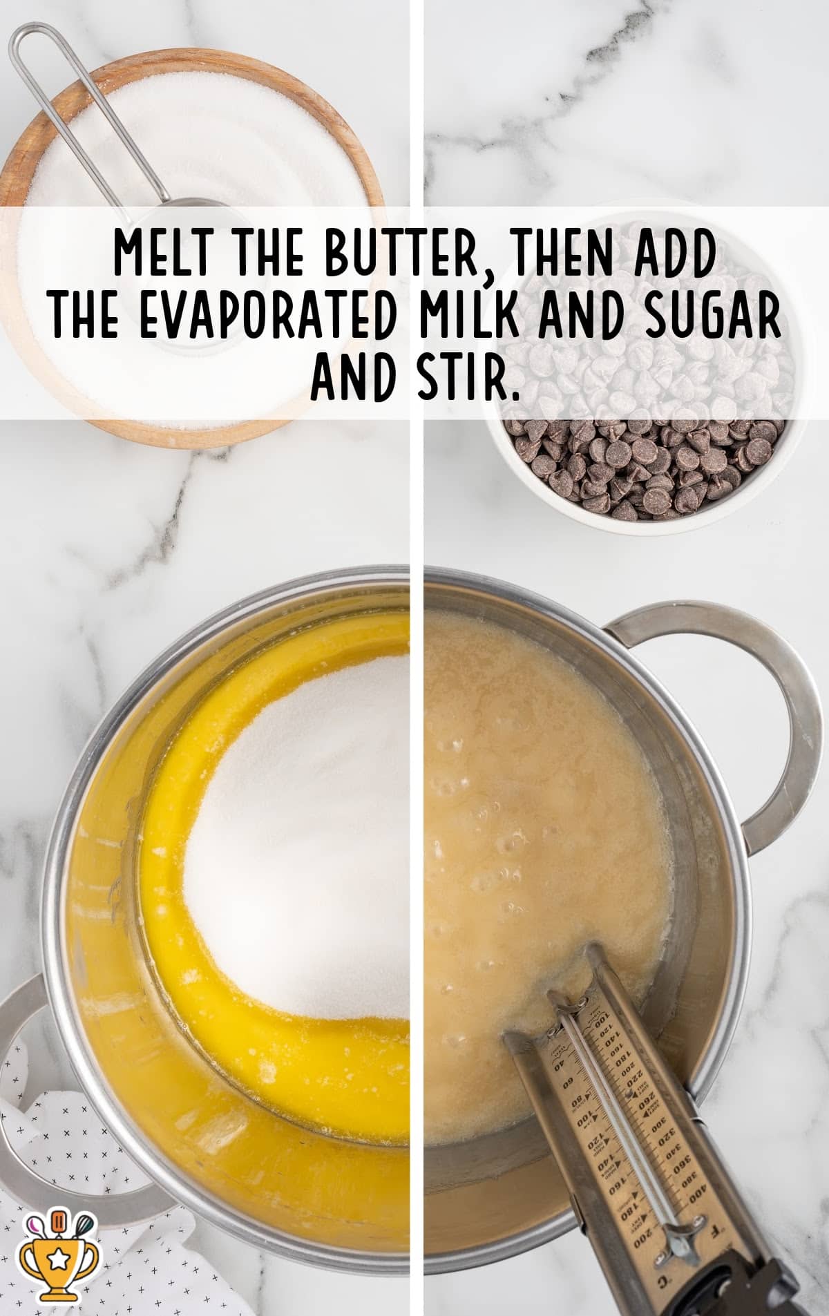 butter melted in a pan