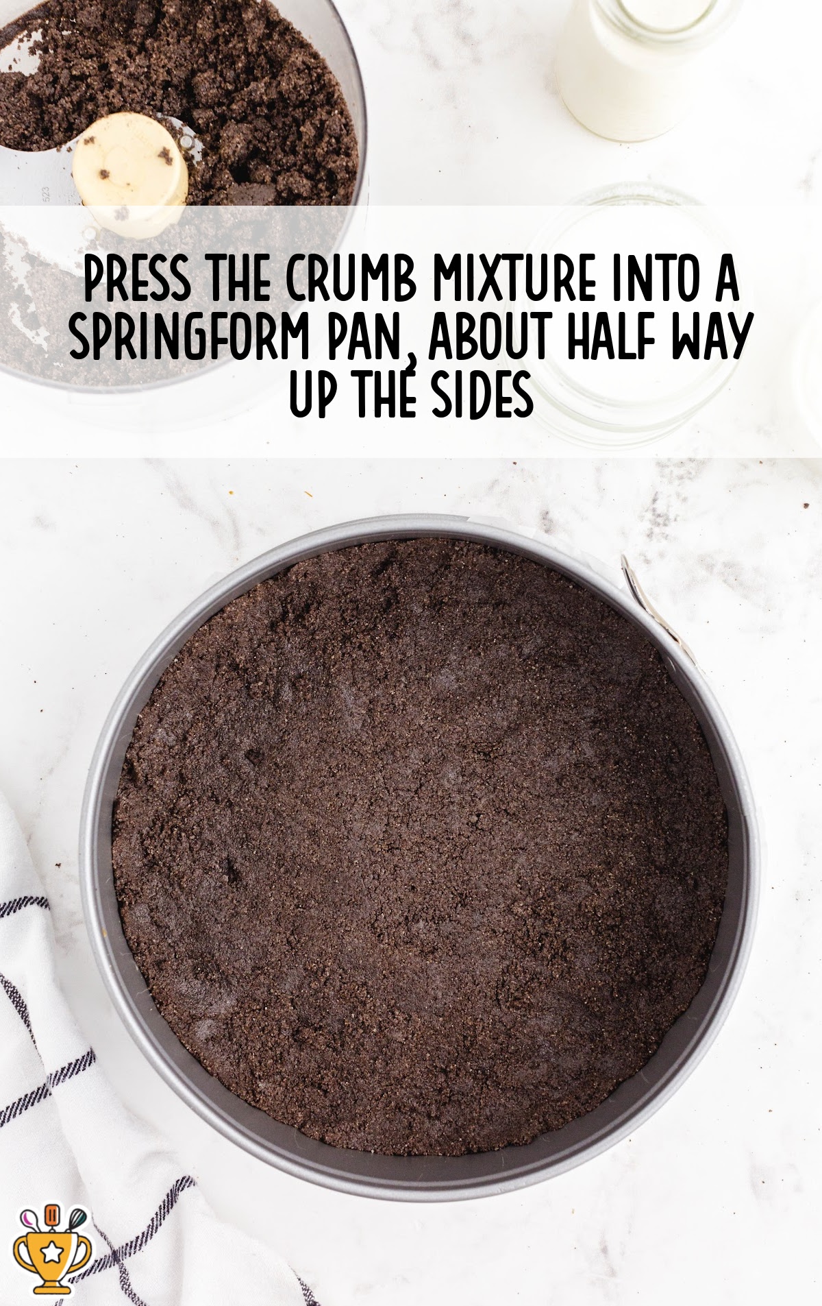 crumb mixture in a pan
