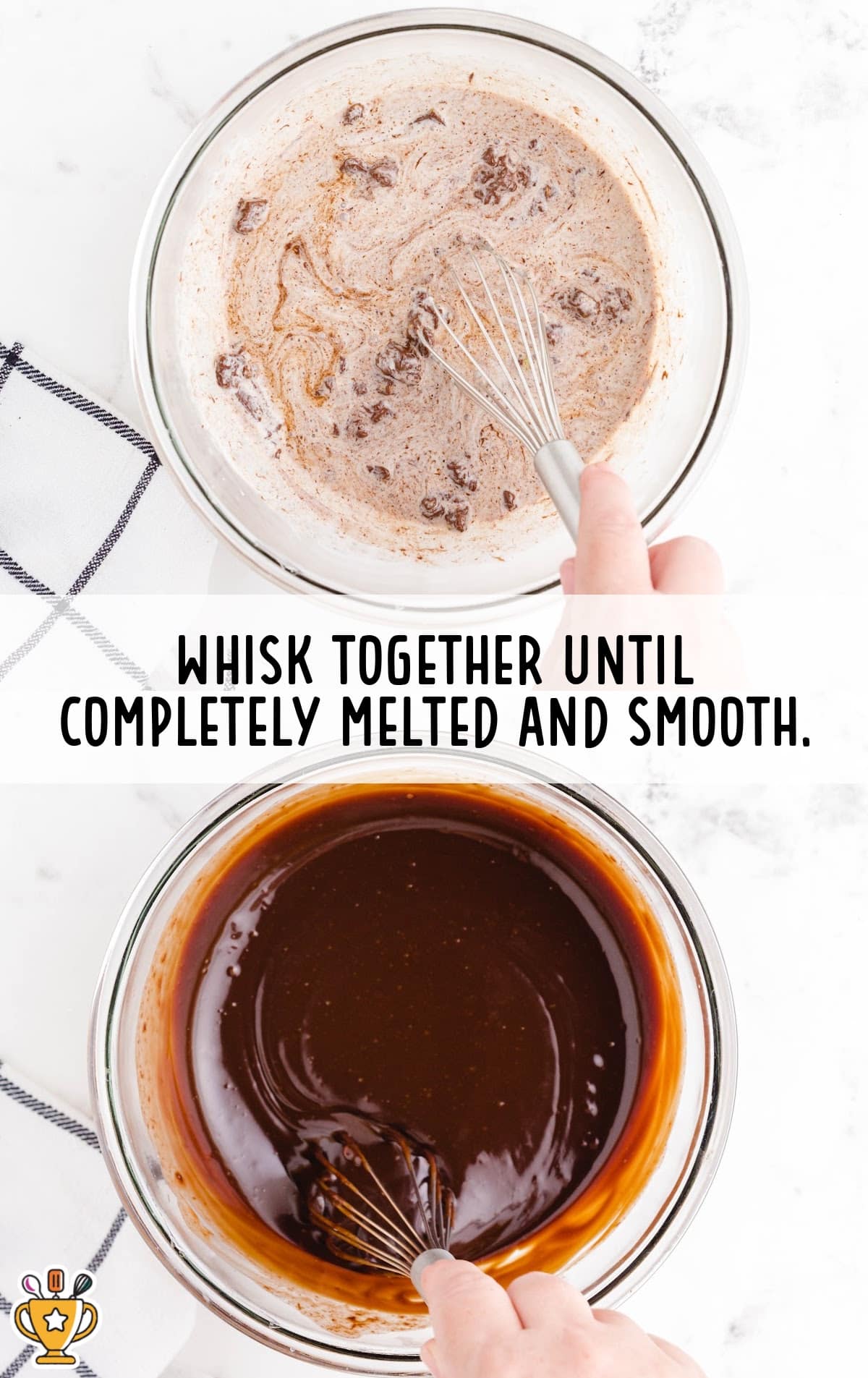 whisking the mixture in a bowl
