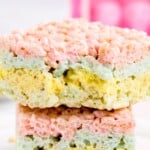 Peeps Rice Krispie Treats on a plate