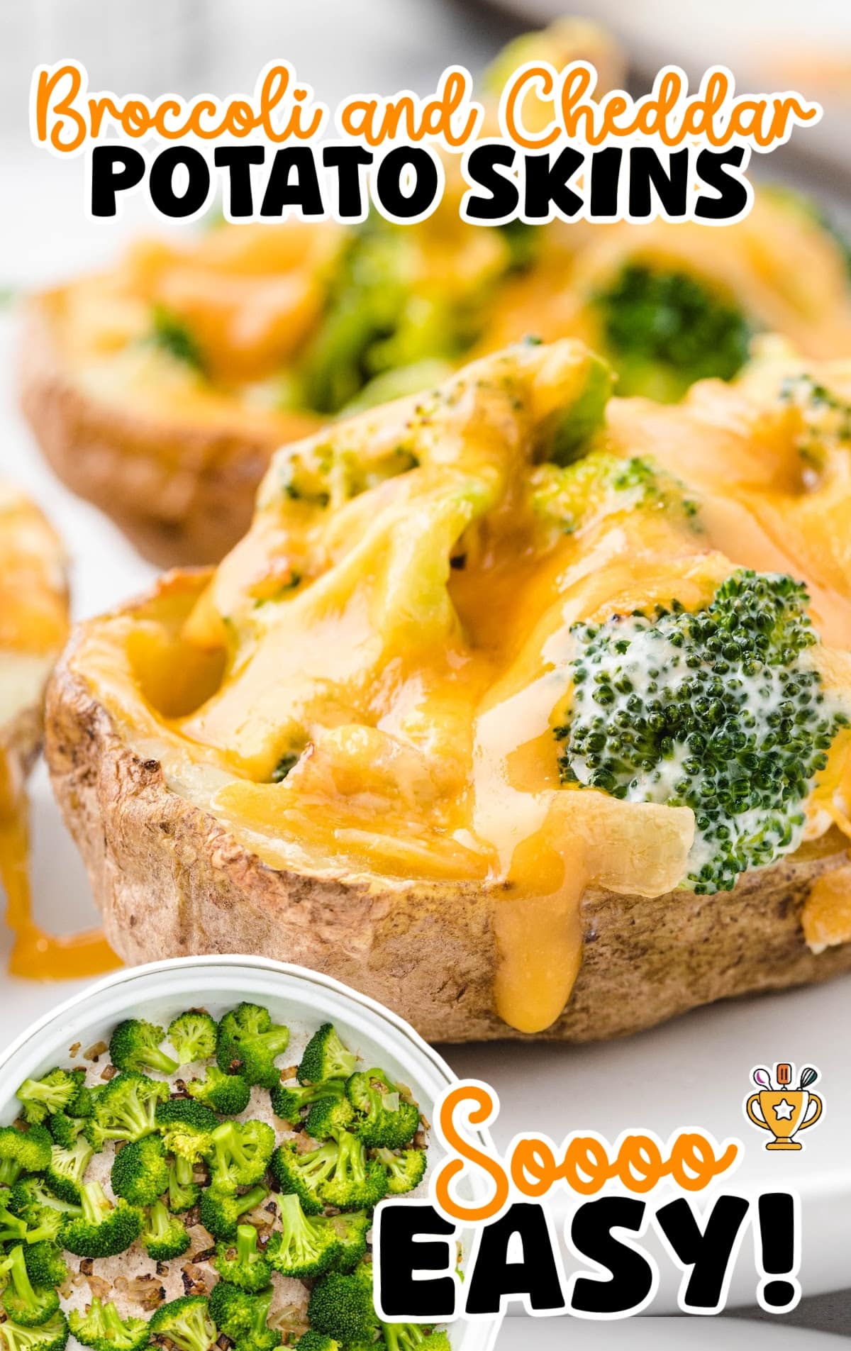 Broccoli and Cheddar Potato Skins