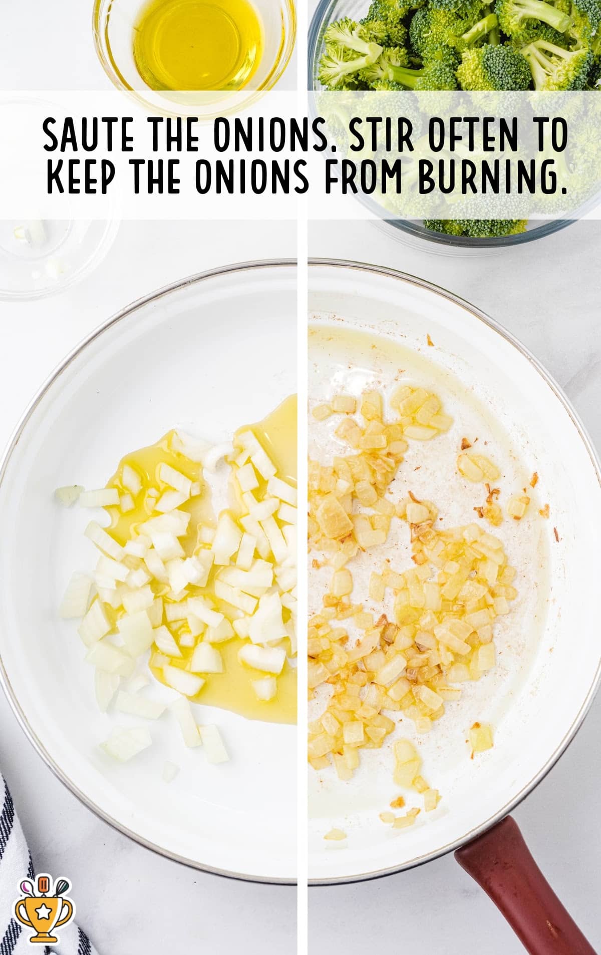 onions in a frying pan