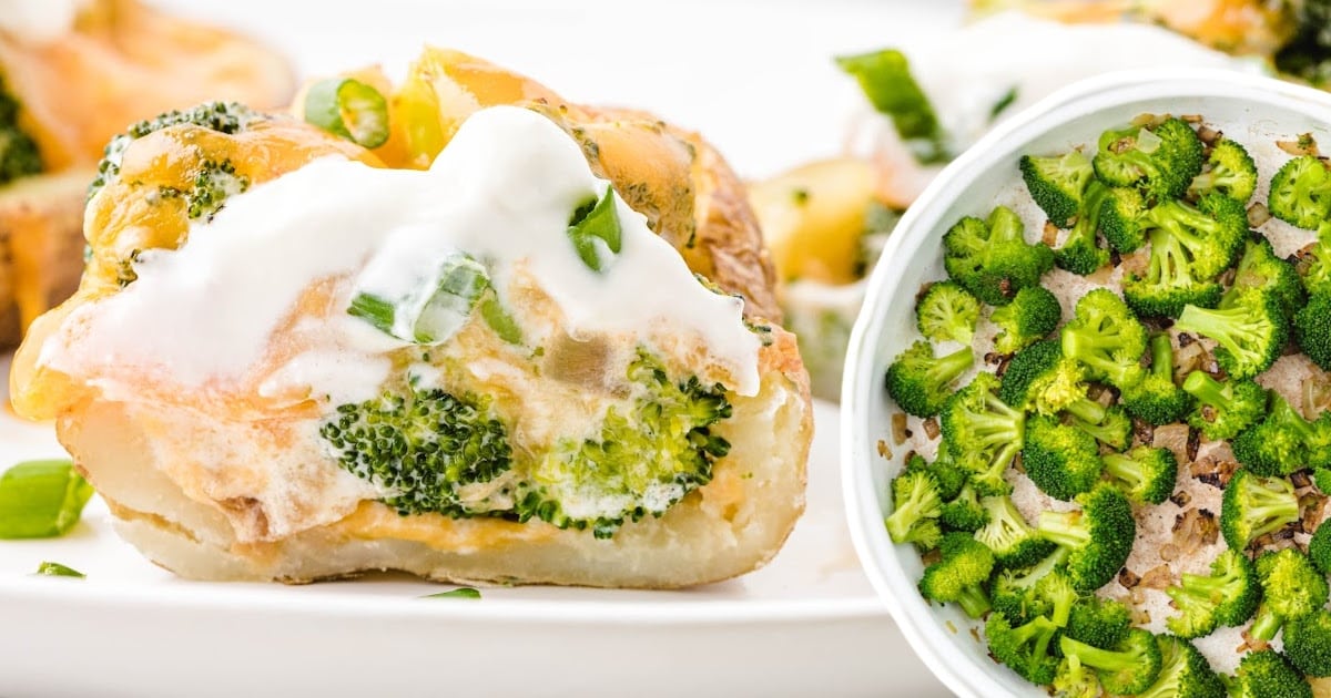 Broccoli and Cheddar Potato Skins