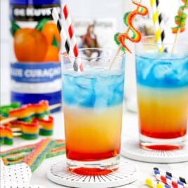 two glasses of Rainbow Drink