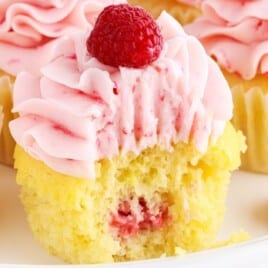 Raspberry Cupcakes on a plate