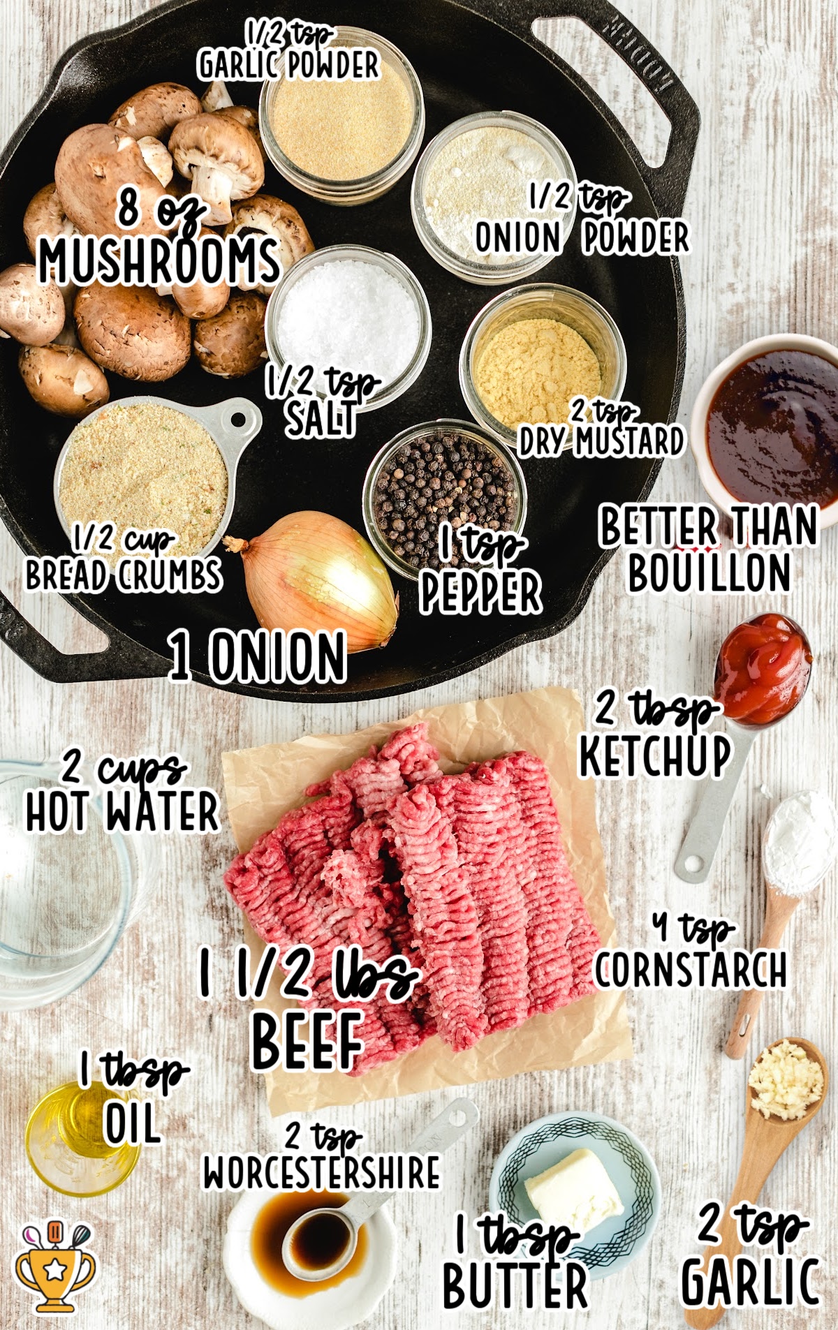 ingredients for making Salisbury Steak