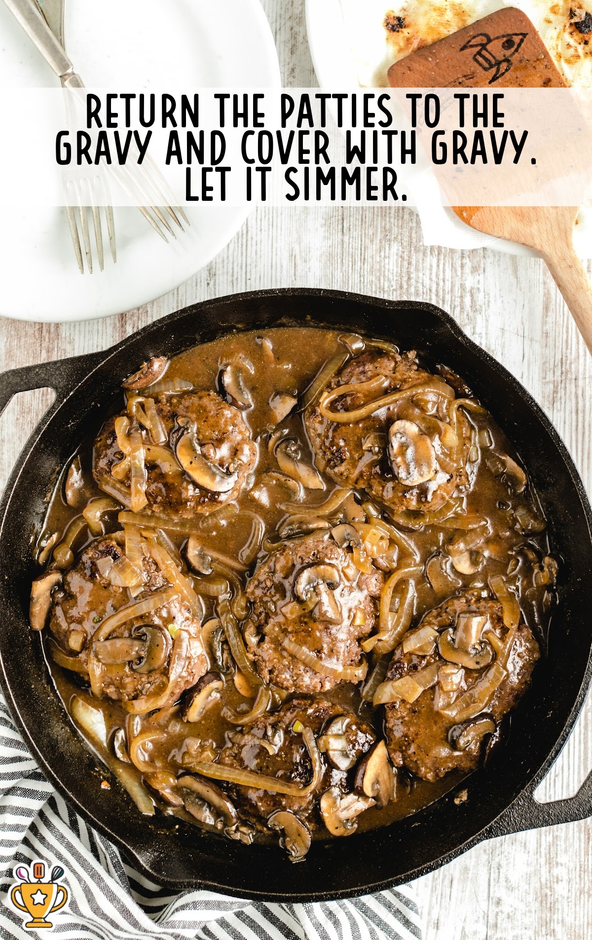 Salisbury Steak in a frying pan
