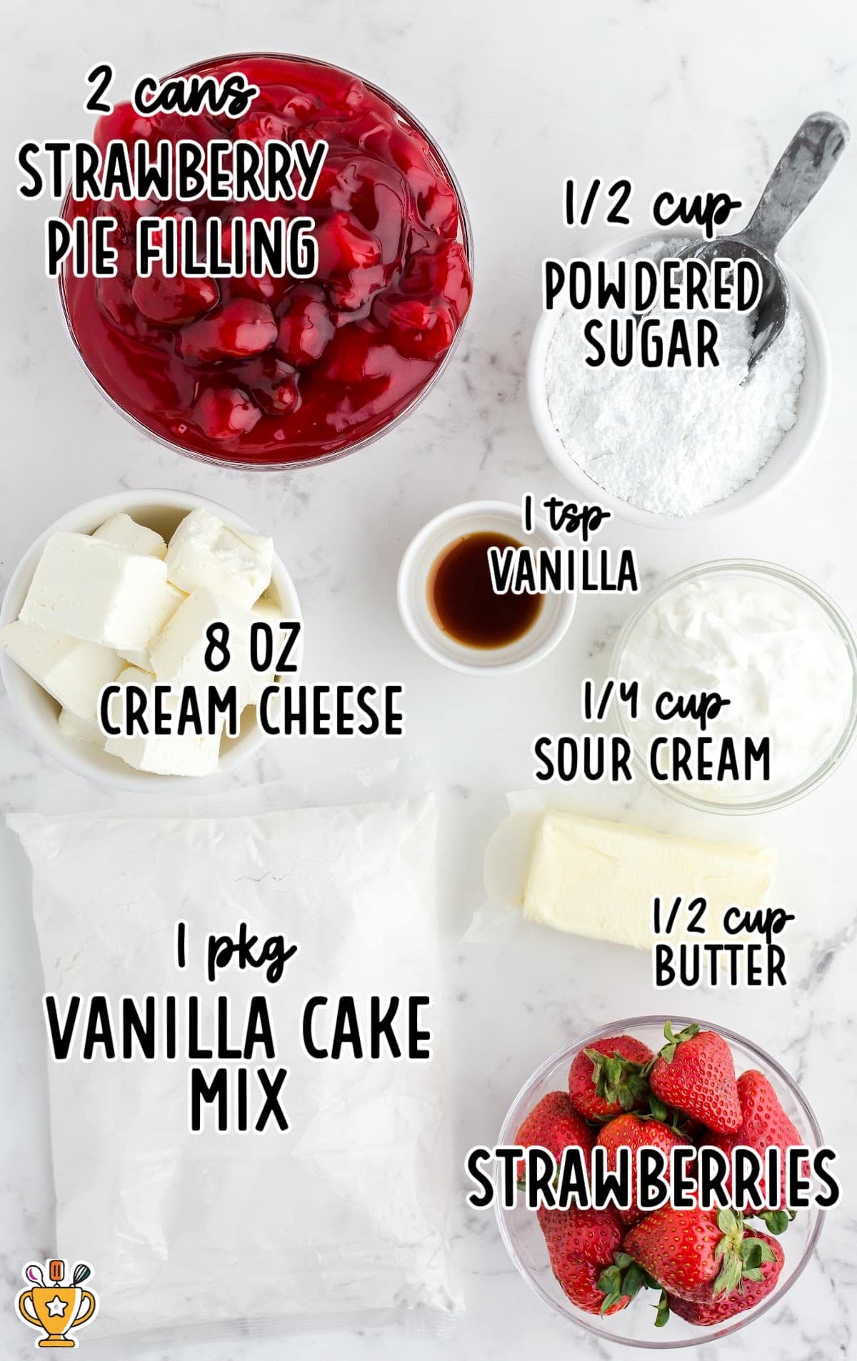 ingredients for making Strawberry Dump Cake