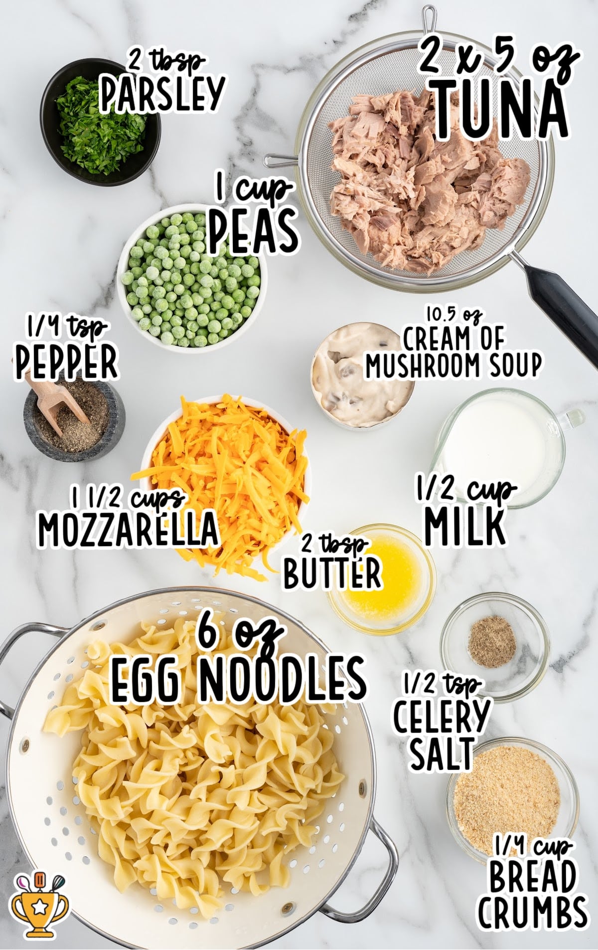 ingredients for making Tuna Casserole