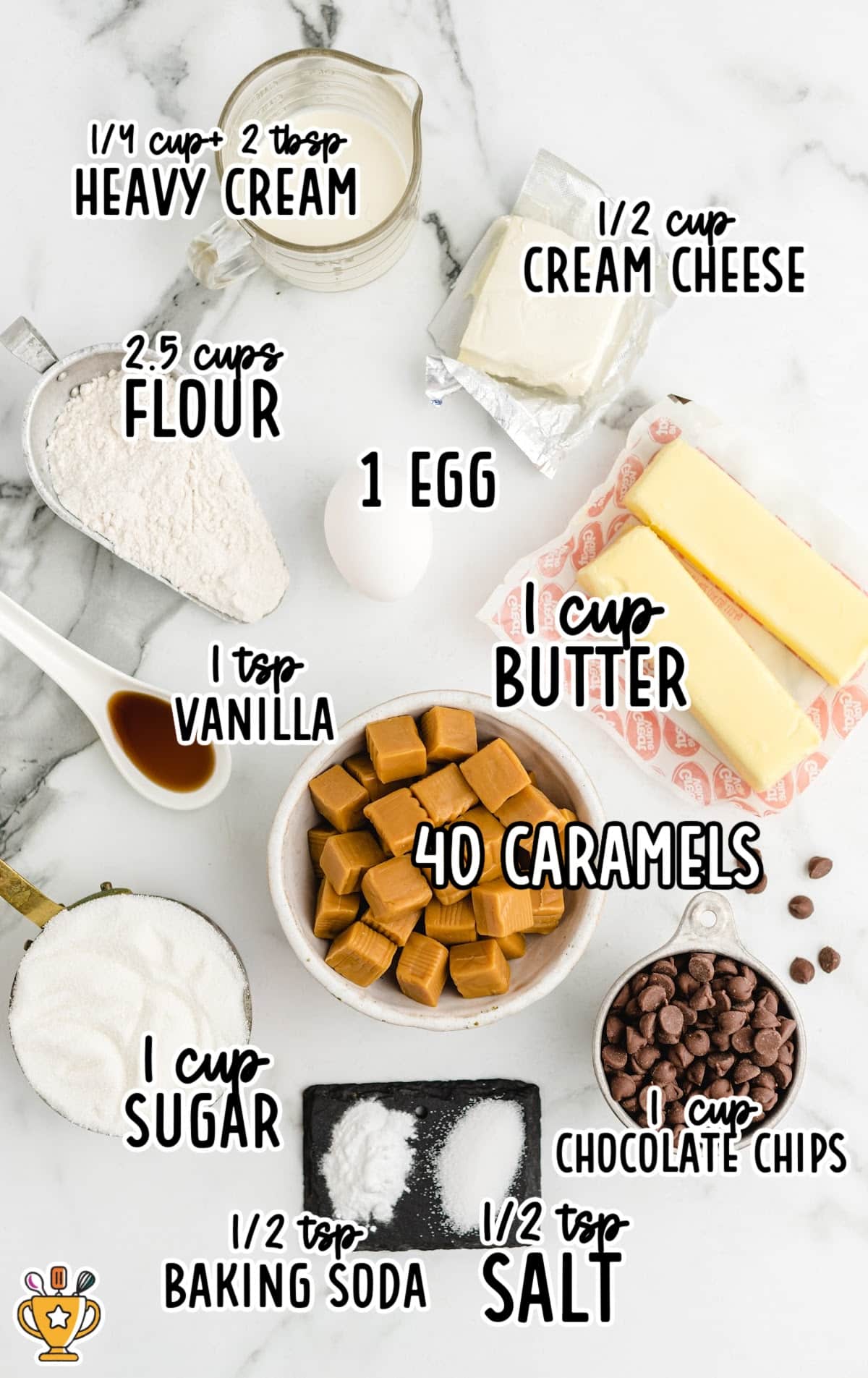 ingredients for making Twix Cookies