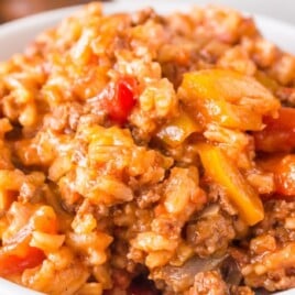 Unstuffed Pepper Casserole in a bowl